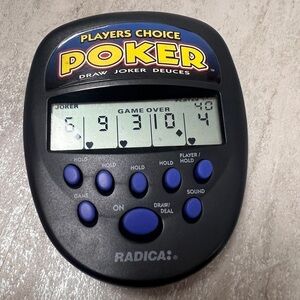 Vintage Radica hand held Poker game Players Choice poker electronic pocket game